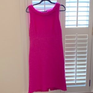 J.Crew hot pink tweed size 8 shift dress